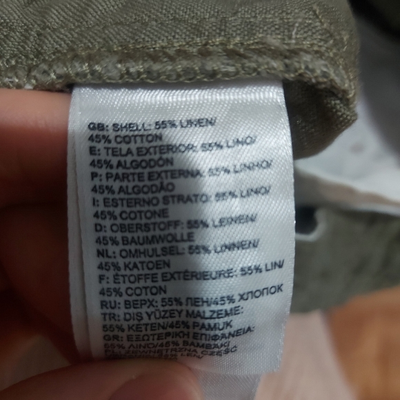 The North Face khaki, linen blend, wide leg pants with drawstring waist - Picture 3 of 10